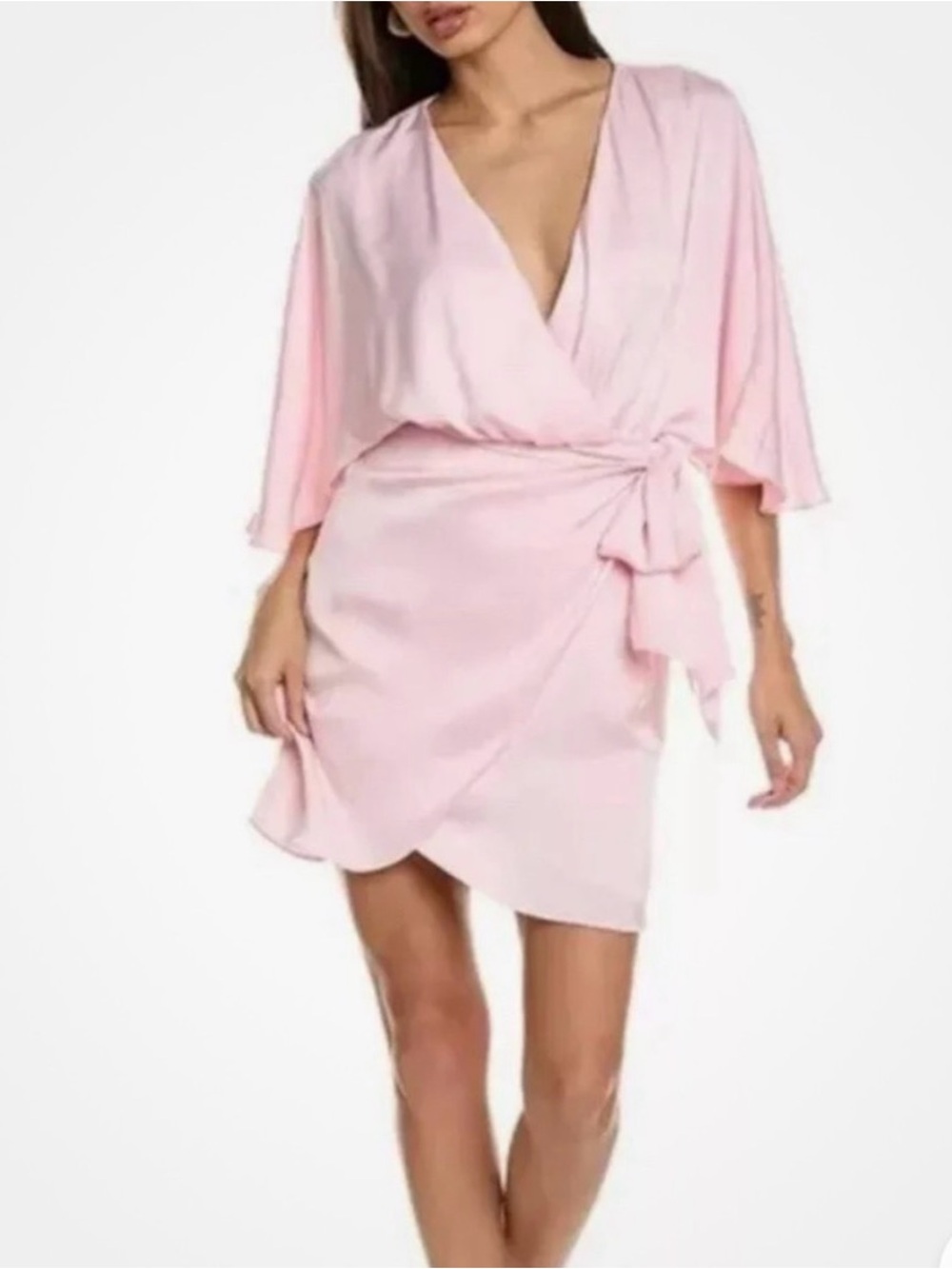 Ramy Brook Light Pink Wrap Mini Dress